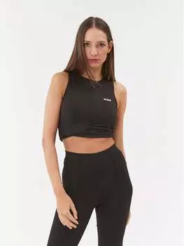 Топ приталенного кроя Guess, черный