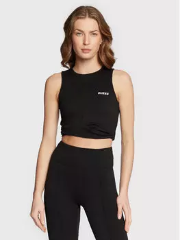 Топ приталенного кроя Guess, черный