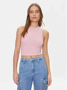 Топ приталенного кроя Guess, розовый