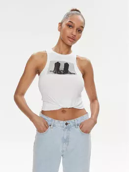 Топ приталенного кроя Hugo, белый