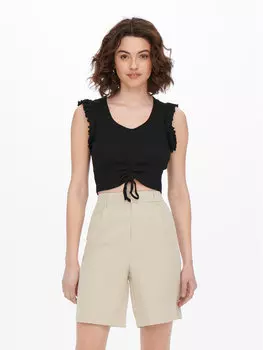 Топ приталенного кроя Only, черный