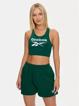 Топ приталенного кроя Reebok, зеленый