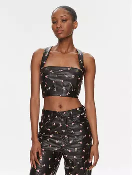 Топ приталенного кроя Rotate, черный