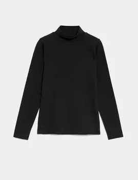 Топ приталенного кроя с насыщенным хлопком Marks & Spencer, черный
