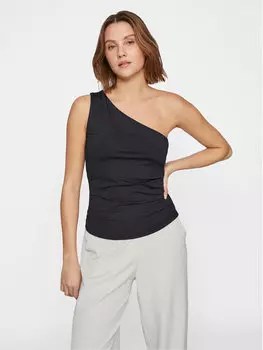 Топ приталенного кроя Vila, черный