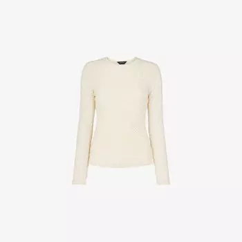 Топ приталенный Whistles с цветочным узором, бежевый