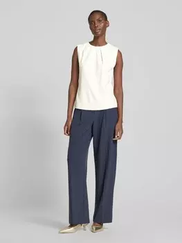 Топ прямого кроя из смесовой вискозы со сборками на вырезе горловины s.Oliver BLACK LABEL, кремовый