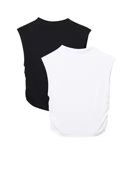 Топ Pull&Bear, черно-белый