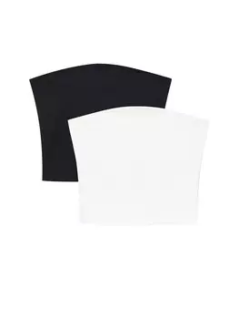 Топ Pull&Bear, черно-белый