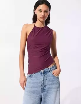 Топ Pull&Bear на одно плечо с открытой спиной и асимметричным подолом