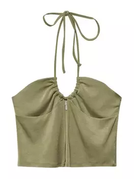 Топ Pull&Bear, оливковый