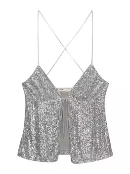 Топ Pull&Bear, серебряный