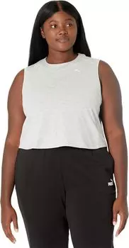 Топ PUMA Plus Size Train Cropped Logo Muscle Tank, цвет Light Gray Heather
