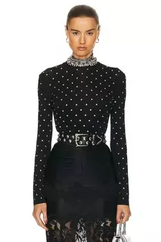 Топ Rabanne Studded Turtleneck, черный