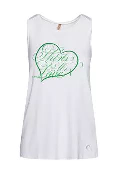 Топ racer с принтом на спине из вискозы и эластана Conquista, белый