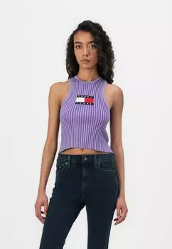 Топ RACER TANK Tommy Jeans, сиреневый