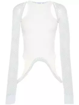 Топ Racerback со вставками OFF-WHITE, нейтральный