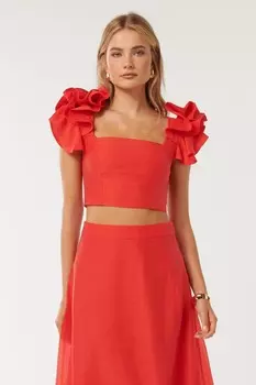 Топ Rachel с рюшами Forever New, красный