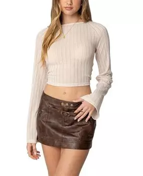 Топ Rachelle с завязками и открытой спиной Edikted, коричневый/бежевый