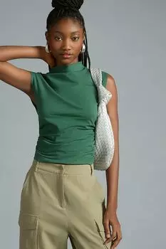 Топ-ракушка Maeve с воротником-стойкой, зеленый