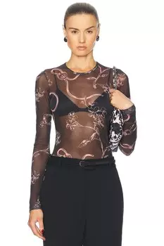 Топ Ramage с длинными рукавами Moschino Jeans, цвет Multi Black