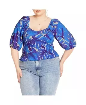 Топ размера плюс CITY CHIC, синий