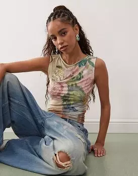 Топ Reclaimed Vintage licensed Ashmolean tank with applique