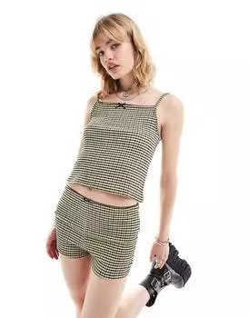 Топ Reclaimed Vintage With Bow, желтый