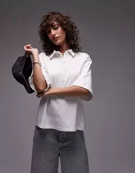 Топ-регби Topshop свободного покроя в цвете экрю