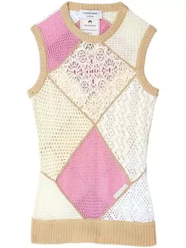 Топ Regenerated в технике кроше Marine Serre, нейтральный цвет