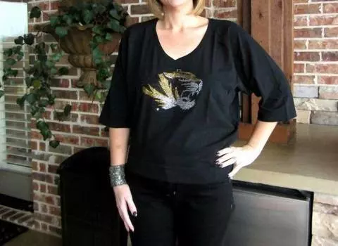 Топ-реглан Jewel университета Миссури черного цвета Emerson Street Clothing Co.