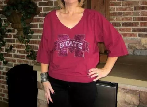 Топ-реглан Jewel университета штата Миссисипи в красном цвете Emerson Street Clothing Co.