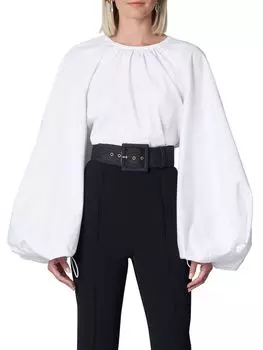 Топ реглан с пышными рукавами Carolina Herrera, белый