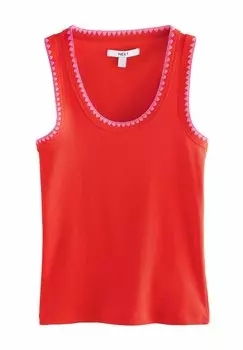 Топ REGULAR FIT - CONTAST TRIM SCOOP NECK SLEEVELESS TANK Next, красный