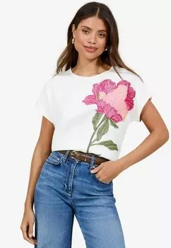 Топ REGULAR FIT - Print T-shirt Lipsy, белый