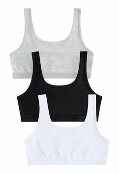 Топ REGULAR FIT SCOOP CROP 3 PACK Next, серый