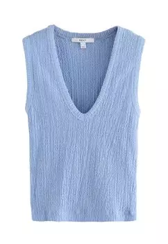 Топ REGULAR FIT SLEEVELESS TEXTUED Next, синий