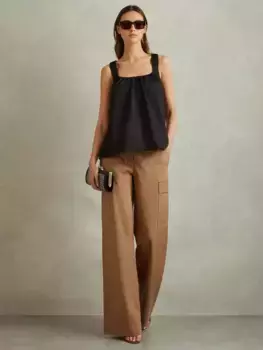 Топ Reiss Corey Cotton, черный