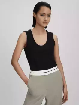 Топ Reiss Courtney Scoop Neck Vest, черный