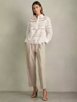 Топ Reiss Enid Embroidered, белый