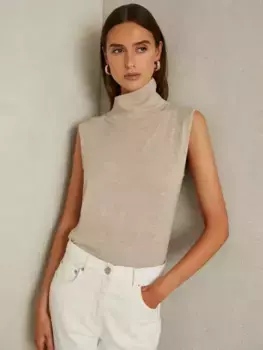 Топ Reiss Harper Slouch Neck Wool Knit Sleeveless, цвет neutral