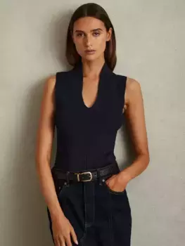 Топ Reiss Kimmy Knit, темно-синий