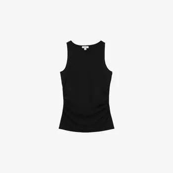 Топ Reiss Madelynn с боковыми сборками, черный