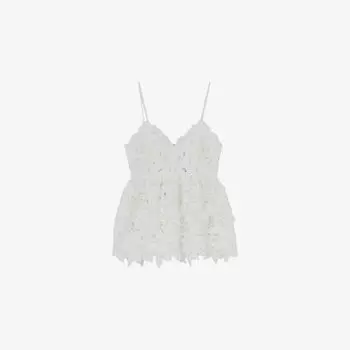 Топ Reiss Melody с кружевными вырезами, белый