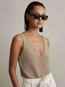 Топ Reiss Mika Metallic Vest, золотой