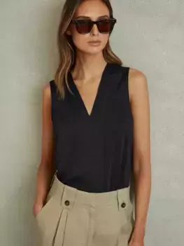 Топ Reiss Mira Cotton Blend, темно-синий