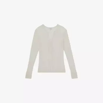Топ Reiss с завязкой на шее и облегающим силуэтом, бежевый