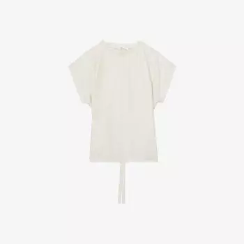 Топ Reiss Soleya с погонными рукавами, бежевый