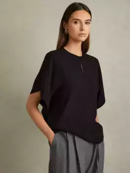 Топ Reiss Tania Batwing Keyhole, черный