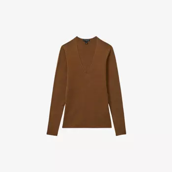 Топ Reiss x atelier maeve с глубоким вырезом из смесового шелка Reiss, коричневый